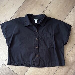 Black Button-Up Cropped Shirt size M from the Target Future Collective Line